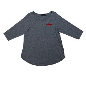 ⭐️ Tahari 3/4 sleeve crew-neck grey t-shirt- size 1X